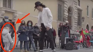 Best Michael Jackson impersonator show! And a fan: a dancing baby