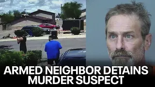 Armed neighbor detains murder suspect accused of repeatedly running over man in violent attack