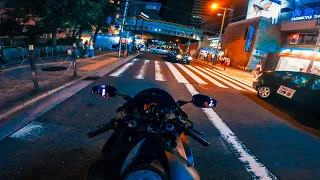 Pure sound | Night Ride |  HONDA CBR600RR Akrapovic Exhaust | JAPAN OSAKA