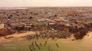 JAMESTOWN!!! #Accra#Ghana 4K Drone Footage. 🇬🇭😆🌊🛶🏝🌈🦈⛅⛴