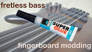 fretless bass fingerboard modding: CA coating