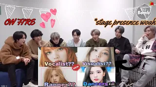 BTS reaction to Blackpink Ranking in Different Categories [ ON FIRE ]