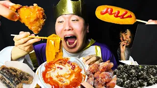 엽떡 로제떡볶이 먹방! SPICY Rose Sauce Tteokbokki MUKBANG 중국당면, 베이컨, 주먹밥, 핫도그, 버터꿀봉 HUBA 후바