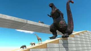 Tyrannosaurus Challenge - Shin Godzilla Destroy ALL Animals and Dinosaurs - Animal Revolt Battle