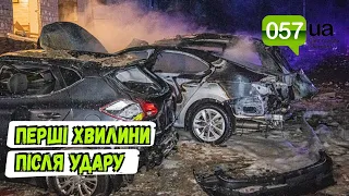 Перші хвилини після ракетного удару по готелю у центрі Харкова