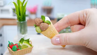 Как Приготовить Настоящее Мини Мороженое в Рожке на Мини Кухне?! 🤩  DIY Мороженое! Мини Кухня