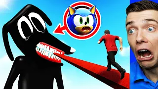 Rescuing SONIC On CARTOON DOG BRIDGE (GTA 5)