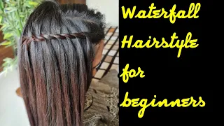 Waterfall Braid Hairstyle For Beginners//Easy Trick//Everyday Hairstyles for medium long hair