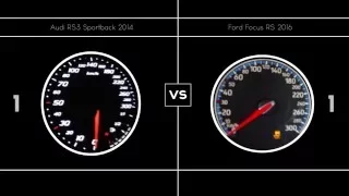 Ford Focus RS 2016 VS Audi RS3 2014 / 0-200 KMH