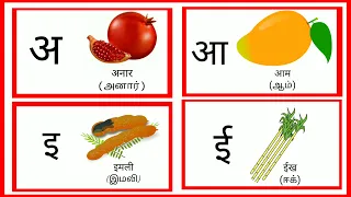 Learn Hindi Vowels - Swar and it's words in tamil | Hindi swar in tamil | hindi a aa e ee in tamil