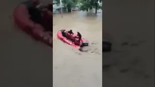 China river bursts and flooding ! Streets flooded in Jinan | #flood #shorts #todayflood