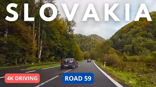 Driving in Slovakia 4K: Road 59 - October 2023
