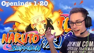 Naruto Shippuden Openings (1-20) FIRST TIME REACTION | WOW.. WHAT HAPPENED TO HIM?!