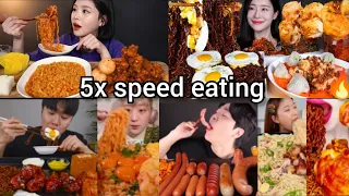 5x speed eating sound | BIG BITES COMPILATION | ASMR MUKBANG | Satisfying Eating sound 😱🔥🥵