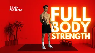 KETTLEBELL FULL BODY STRENGTH Workout / Follow along No Repeat