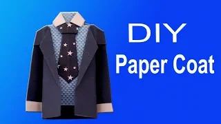 How to make a Paper Coat Easy | Tie Shirt Jacket Origami Paper crafts | Origami suit Jacket Tutorial