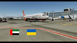 Flight from Dubai to Kyiv on Boeing 737-900ER UR-SQI | SkyUp Airlines | P3Dv5 PMDG737NGXu