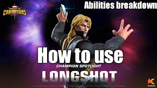 How to use Longshot |Abilities breakdown| Marvel Contest of Champions