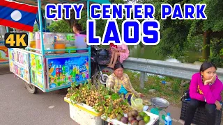 City Center Park (King Anouvong Park) & Street Food #WanderingLeisure #vientiane #laos
