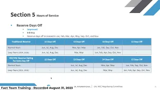 United MEC Fact Team Training - Section 5: Hours of Service