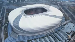 Football stadium with ETFE roof