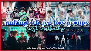 ranking 4th gen boy groups first comebacks