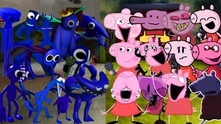 FNF All BLUE Characters Rainbow Friends Chapter 2 Vs Peppa ALL PHASES  - Friday Night Funkin Roblox