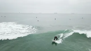 Huntington Beach Cliffs, Surfing 11-8-21 Drone view