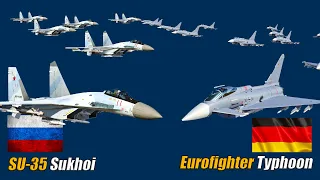 50 German Eurofighter Typhoon vs 50 Russian Sukhoi SU-35 - DCS WORLD