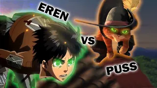 Puss in Boots vs Eren Yeager (flying scene) | Puss in Boots: The last wish vs Attack on titan