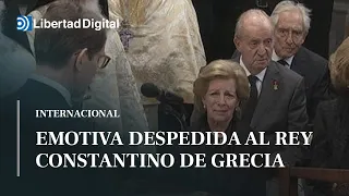 Emotiva despedida al rey Constantino de Grecia con la presencia de la familia real española