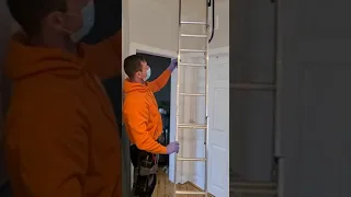 Sliding aluminium loft ladder demo