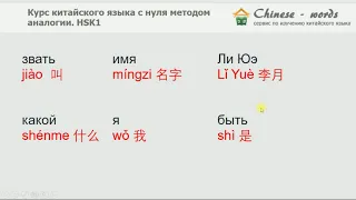 39 урок. Повторяем слова HSK 1 - часть 1