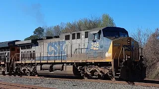 CSX M583 pulling into Monroe yard in Monroe NC with CSXT 346 in the lead 3/4/23🇺🇸