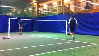 Angry guy goes mad while playing badminton NOW WITH SUBTITLES