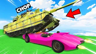 GTA 5 FACE TO FACE CHALLENGE WITH TANK AND BATMOBILE CHOP