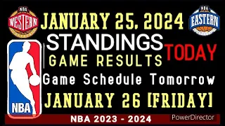 NBA Standings as of today JANUARY 25, 2024 | Game Result|  #nba #standings #games #results