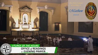 MANAOAG MASS -LITURGY OF THE HOURS | Office of Readings and Evening Prayer  - July 24, 2023 / 6:00pm