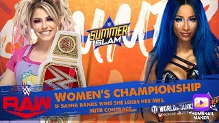 Alexa Bliss vs Sasha banks Raw women’s championship summer slam