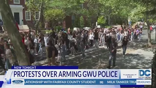 Students protest decision to arm police at George Washington University