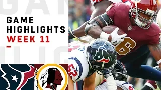 Texans vs. Redskins Week 11 Highlights | NFL 2018