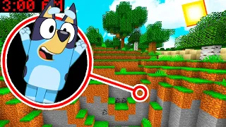 What is inside Bluey's secret base in Minecraft?