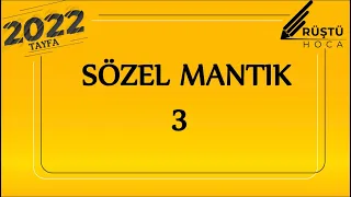 Sözel Mantık 3 / ALES, DGS, KPSS / RÜŞTÜ HOCA