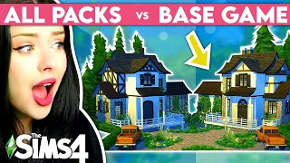 ALL PACKS vs BASE GAME Build Challenge in The Sims 4 // Sims 4 House Building Challenge