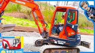 Excavators Videos - Real Excavator and Bruder Toy Excavator