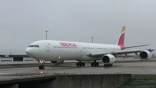 Airbus A340-600 Iberia Push back, start up & take off.