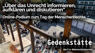 „Über das Unrecht informieren, aufklären und diskutieren“ - Online-Podium zum Tag der Menschenrechte