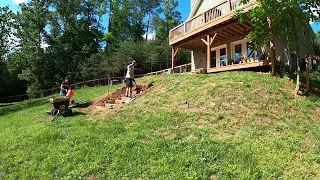 Timelapse of Making Steps in a Hillside