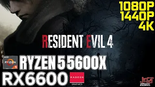 Resident Evil 4 Remake | Ryzen 5 5600x + RX 6600 | 1080p, 1440p, 4K benchmarks!