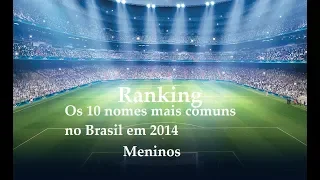 Ranking Os 10 nomes mais usados no Brasil em 2014 Meninos